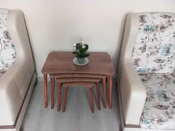 Müşteri fotoğrafı: Erendiz 4lü Ahşap Ayaklı Zigon Sehpa XL Ceviz