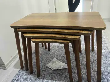 Müşteri fotoğrafı: Erendiz 4lü Ahşap Ayaklı Zigon Sehpa XL Ceviz