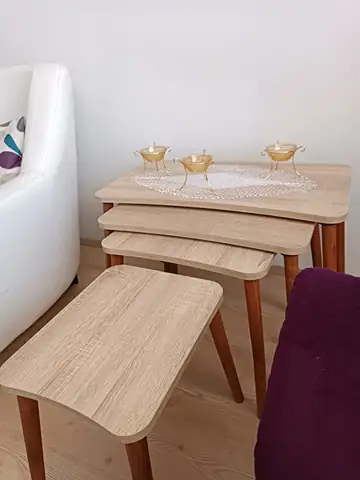 Müşteri fotoğrafı: Erendiz 4lü Ahşap Ayaklı Zigon Sehpa XL Sonoma