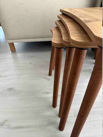 Müşteri fotoğrafı: Erendiz 4lü Ahşap Ayaklı Zigon Sehpa XL Çam