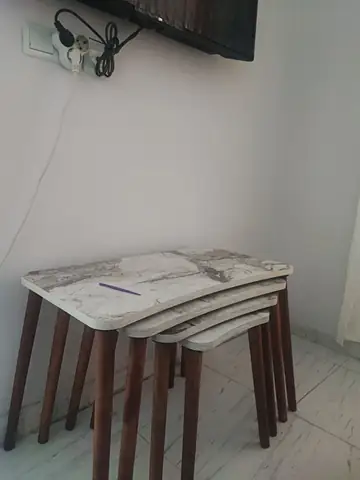 Müşteri fotoğrafı: Erendiz 4lü Ahşap Ayaklı Zigon Sehpa XL Beyaz Mermer