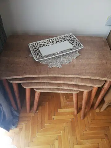 Müşteri fotoğrafı: Erendiz 4lü Ahşap Ayaklı Zigon Sehpa XL Ceviz