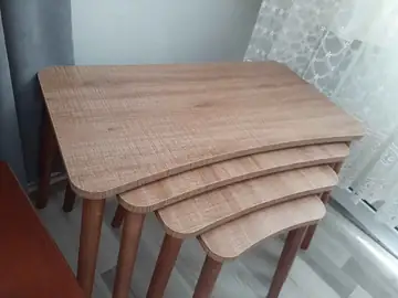 Müşteri fotoğrafı: Erendiz 4lü Ahşap Ayaklı Zigon Sehpa XL Ceviz