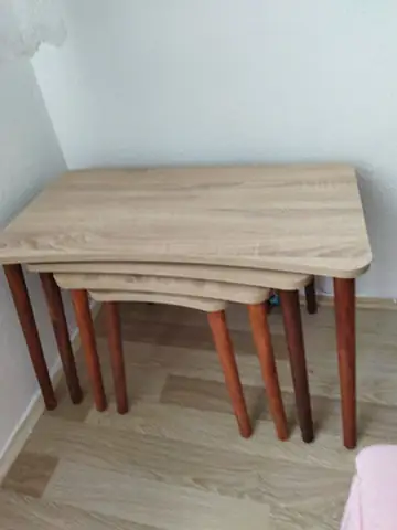 Müşteri fotoğrafı: Erendiz 4lü Ahşap Ayaklı Zigon Sehpa XL Sonoma