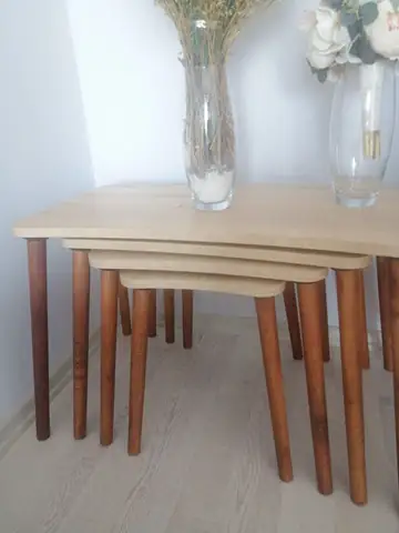 Müşteri fotoğrafı: Erendiz 4lü Ahşap Ayaklı Zigon Sehpa XL Sonoma