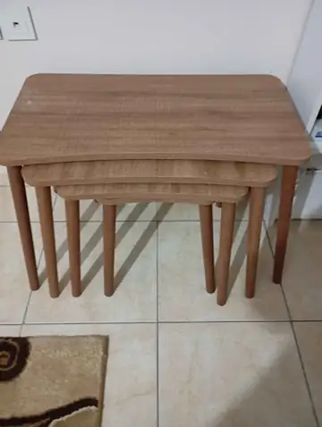 Müşteri fotoğrafı: Erendiz 4lü Ahşap Ayaklı Zigon Sehpa XL Ceviz