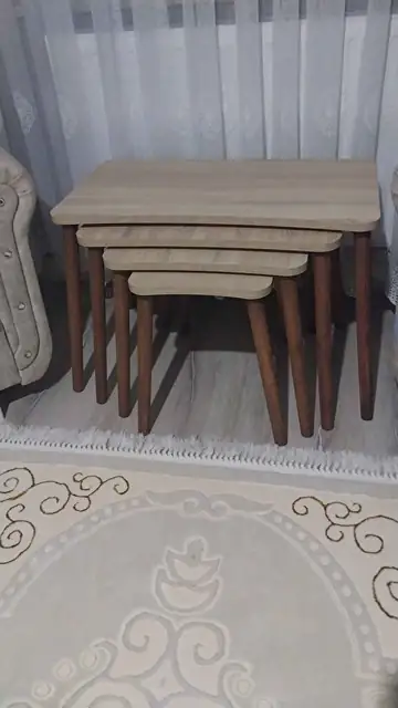 Müşteri fotoğrafı: Erendiz 4lü Ahşap Ayaklı Zigon Sehpa XL Sonoma
