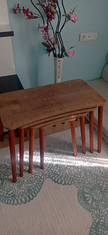 Müşteri fotoğrafı: Erendiz 4lü Ahşap Ayaklı Zigon Sehpa XL Ceviz