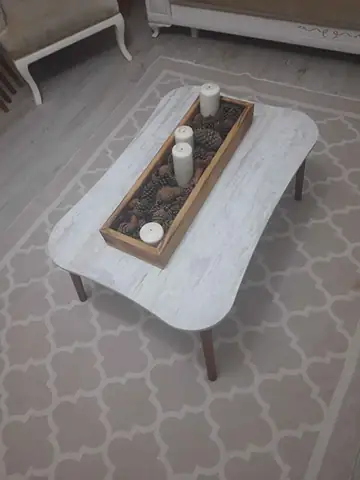 Müşteri fotoğrafı: Erendiz 5li Ahşap Ayaklı Zigon ve Orta Sehpa Seti XL Kristal