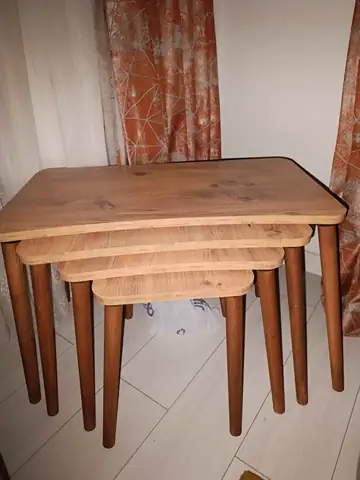 Müşteri fotoğrafı: Erendiz 4lü Ahşap Ayaklı Zigon Sehpa XL Çam