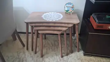 Müşteri fotoğrafı: Erendiz 4lü Ahşap Ayaklı Zigon Sehpa XL Ceviz