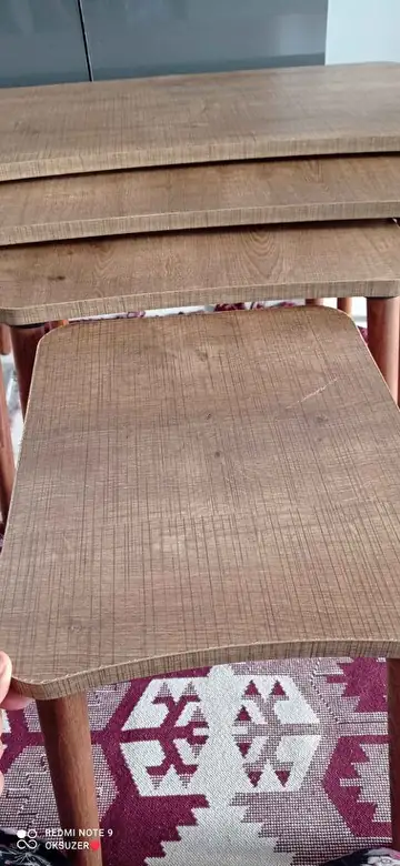 Müşteri fotoğrafı: Erendiz 4lü Ahşap Ayaklı Zigon Sehpa XL Ceviz