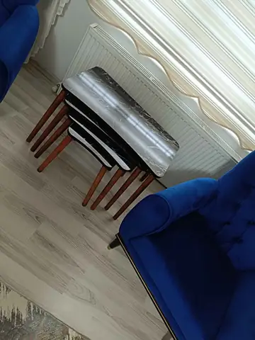 Müşteri fotoğrafı: Erendiz 4lü Ahşap Ayaklı Zigon Sehpa XL Siyah Mermer