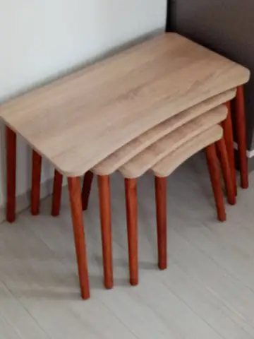 Müşteri fotoğrafı: Erendiz 4lü Ahşap Ayaklı Zigon Sehpa XL Sonoma