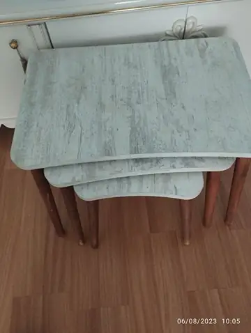 Müşteri fotoğrafı: Erendiz 4lü Ahşap Ayaklı Zigon Sehpa XL Kristal