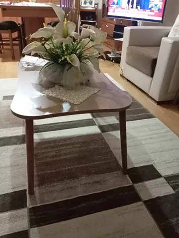 Müşteri fotoğrafı: Erendiz 5li Ahşap Ayaklı Zigon ve Orta Sehpa Seti XL Ceviz