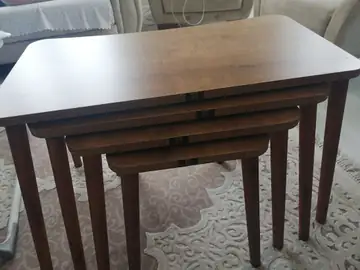 Müşteri fotoğrafı: Erendiz 4lü Ahşap Ayaklı Zigon Sehpa XL Ceviz