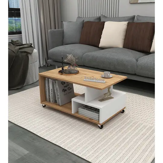 Sultan Tekerli Orta Sehpa 86,5x50 cm Atlantik Çam