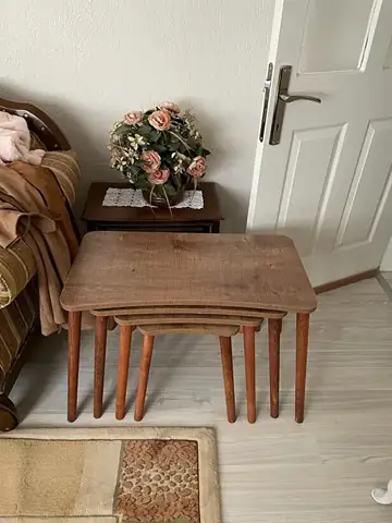 Müşteri fotoğrafı: Erendiz 4lü Ahşap Ayaklı Zigon Sehpa XL Ceviz