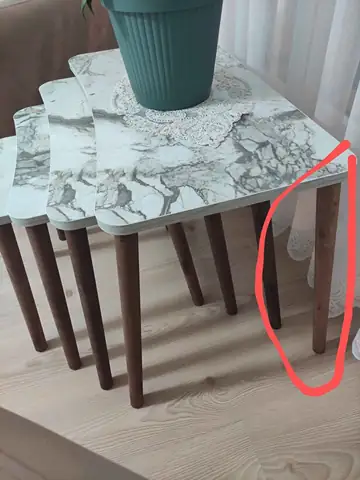 Müşteri fotoğrafı: Erendiz 4lü Ahşap Ayaklı Zigon Sehpa XL Beyaz Mermer