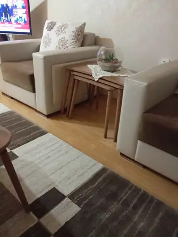 Müşteri fotoğrafı: Erendiz 5li Ahşap Ayaklı Zigon ve Orta Sehpa Seti XL Ceviz