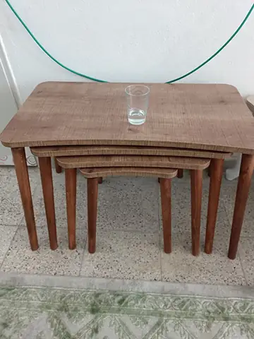 Müşteri fotoğrafı: Erendiz 4lü Ahşap Ayaklı Zigon Sehpa XL Ceviz