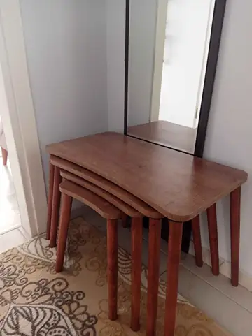 Müşteri fotoğrafı: Erendiz 4lü Ahşap Ayaklı Zigon Sehpa XL Ceviz