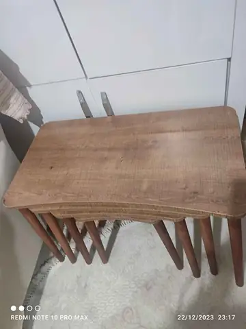 Müşteri fotoğrafı: Erendiz 4lü Ahşap Ayaklı Zigon Sehpa XL Ceviz