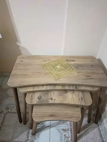 Müşteri fotoğrafı: Erendiz 4lü Ahşap Ayaklı Zigon Sehpa XL Çam