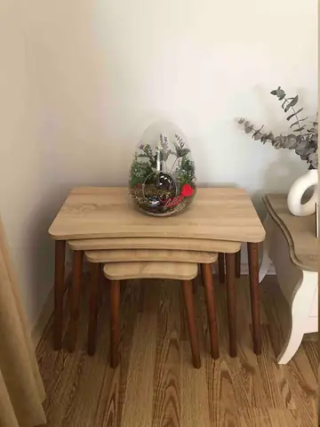 Müşteri fotoğrafı: Erendiz 4lü Ahşap Ayaklı Zigon Sehpa XL Sonoma