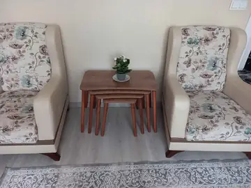 Müşteri fotoğrafı: Erendiz 4lü Ahşap Ayaklı Zigon Sehpa XL Ceviz