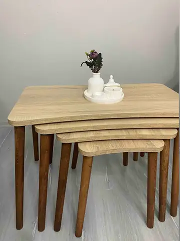 Müşteri fotoğrafı: Erendiz 4lü Ahşap Ayaklı Zigon Sehpa XL Sonoma