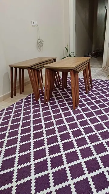 Müşteri fotoğrafı: Erendiz 4lü Ahşap Ayaklı Zigon Sehpa XL Çam