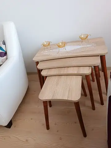 Müşteri fotoğrafı: Erendiz 4lü Ahşap Ayaklı Zigon Sehpa XL Sonoma