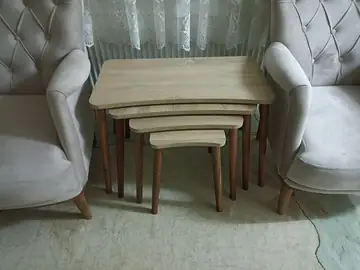 Müşteri fotoğrafı: Erendiz 4lü Ahşap Ayaklı Zigon Sehpa XL Sonoma