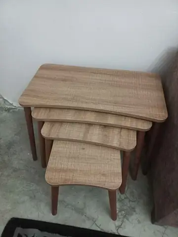 Müşteri fotoğrafı: Erendiz 4lü Ahşap Ayaklı Zigon Sehpa XL Ceviz