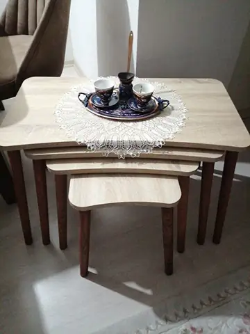 Müşteri fotoğrafı: Erendiz 4lü Ahşap Ayaklı Zigon Sehpa XL Sonoma