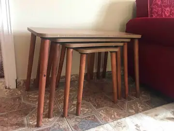 Müşteri fotoğrafı: Erendiz 4lü Ahşap Ayaklı Zigon Sehpa XL Ceviz