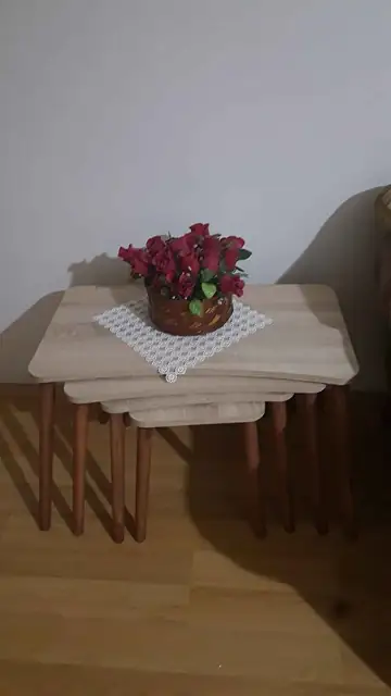Müşteri fotoğrafı: Erendiz 4lü Ahşap Ayaklı Zigon Sehpa XL Sonoma