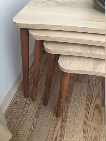 Müşteri fotoğrafı: Erendiz 4lü Ahşap Ayaklı Zigon Sehpa XL Sonoma