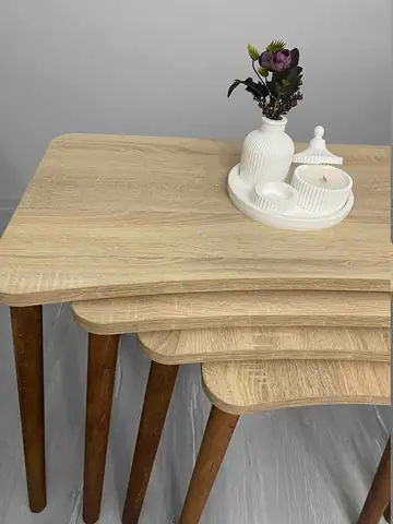 Müşteri fotoğrafı: Erendiz 4lü Ahşap Ayaklı Zigon Sehpa XL Sonoma