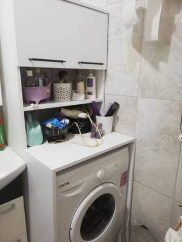 Müşteri fotoğrafı: Banyo İçin 3 Raflı Kapaklı Çamaşır Makinesi Dolabı Mat Beyaz