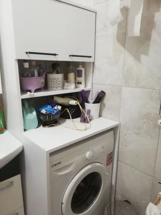 Müşteri fotoğrafı: Banyo İçin 3 Raflı Kapaklı Çamaşır Makinesi Dolabı Mat Beyaz