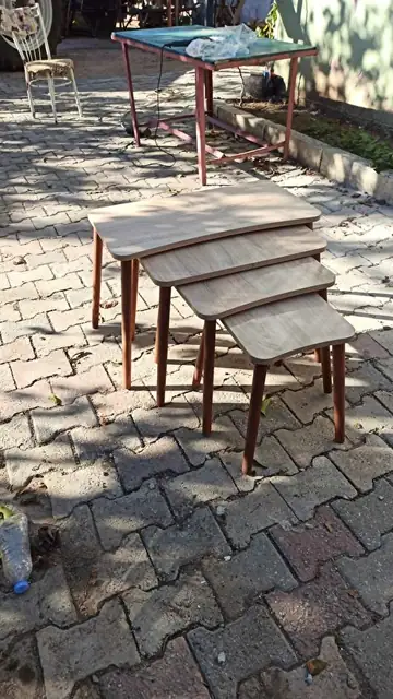 Müşteri fotoğrafı: Erendiz 4lü Ahşap Ayaklı Zigon Sehpa XL Sonoma