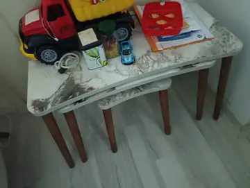 Müşteri fotoğrafı: Erendiz 4lü Ahşap Ayaklı Zigon Sehpa XL Beyaz Mermer
