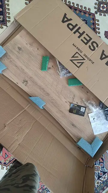 Müşteri fotoğrafı: Erendiz 5li Ahşap Ayaklı Zigon ve Orta Sehpa Seti XL Ceviz