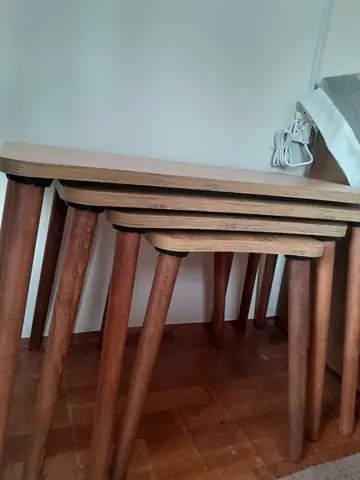 Müşteri fotoğrafı: Erendiz 4lü Ahşap Ayaklı Zigon Sehpa XL Çam