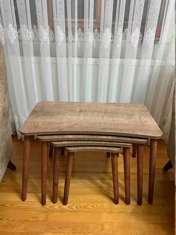 Müşteri fotoğrafı: Erendiz 4lü Ahşap Ayaklı Zigon Sehpa XL Ceviz