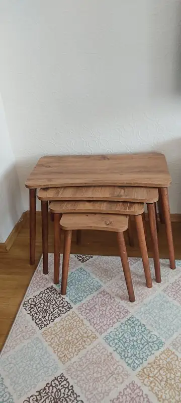Müşteri fotoğrafı: Erendiz 4lü Ahşap Ayaklı Zigon Sehpa XL Çam