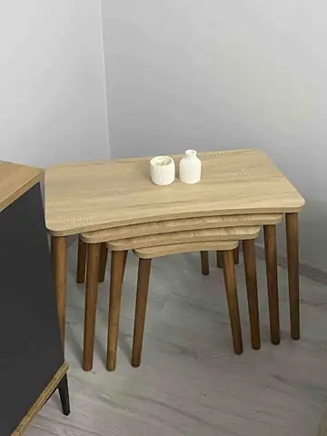 Müşteri fotoğrafı: Erendiz 4lü Ahşap Ayaklı Zigon Sehpa XL Sonoma
